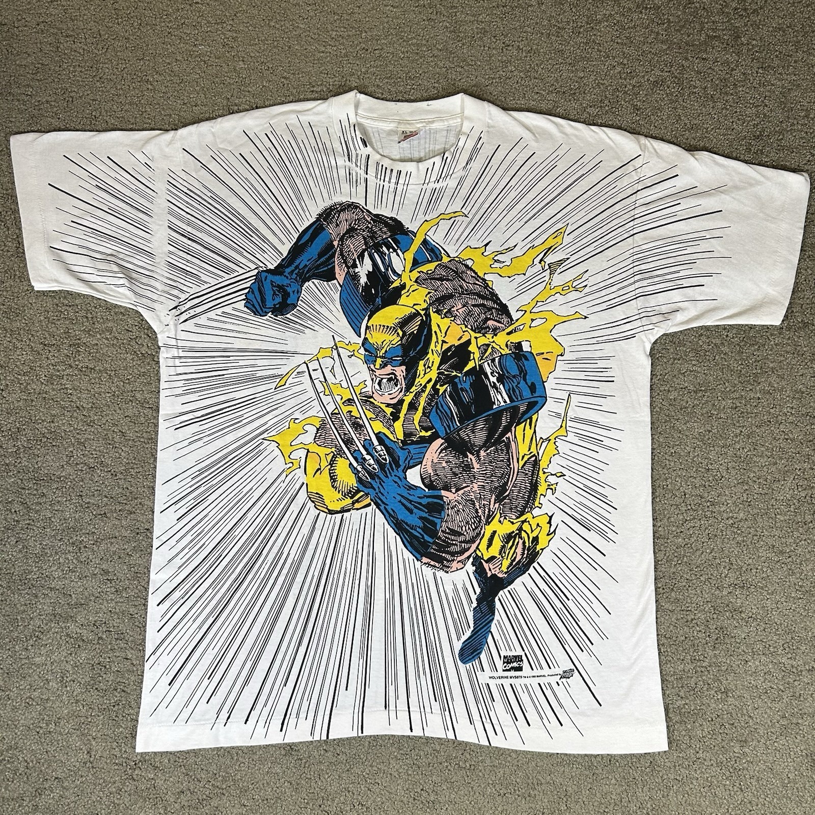 Vintage Wolverine Marvel Comic Images X-Men All Over Print 1993 T-Shirt Size Xl